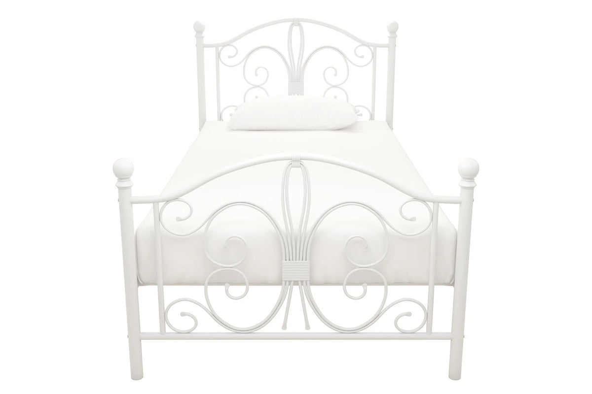 White Twin Metal Bed Q46156