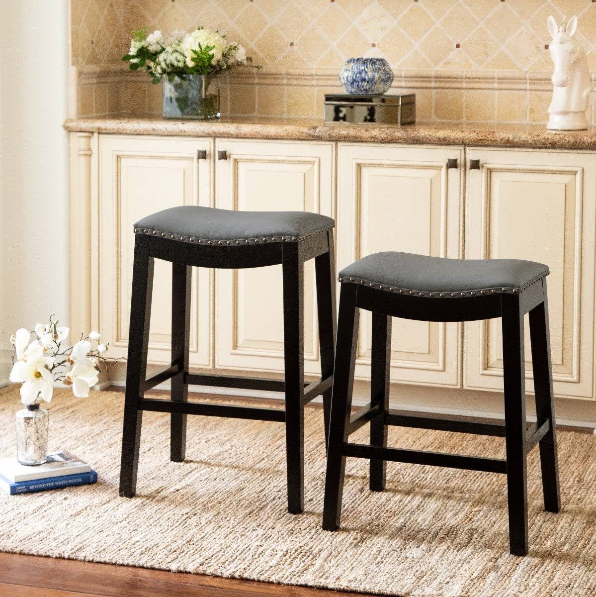 Teal Bonded Leather Counter Stool T455416
