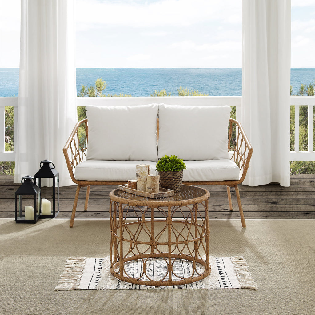 Natural Wicker Outdoor Conversation Set D1274