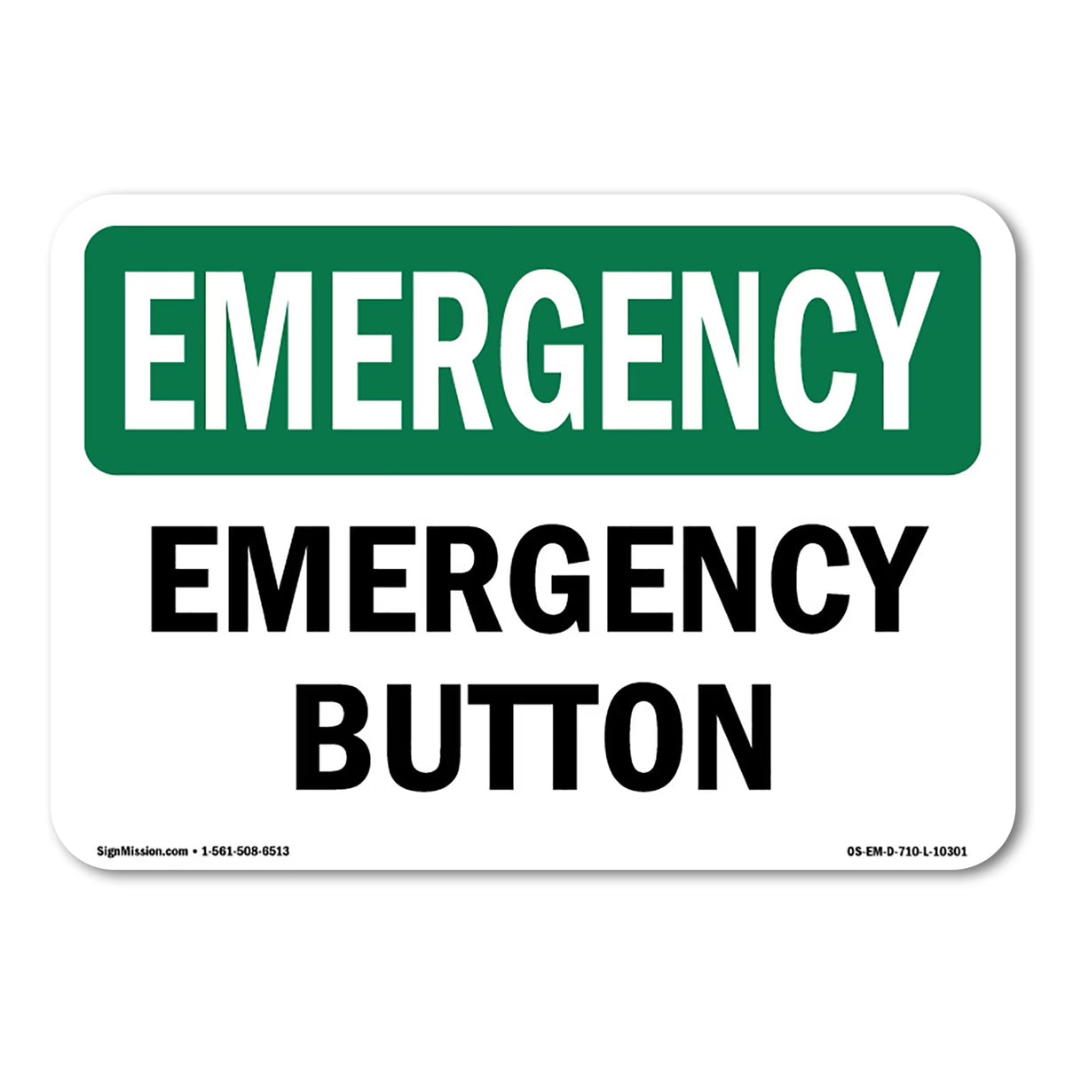Plastic Emergency Sign A9422