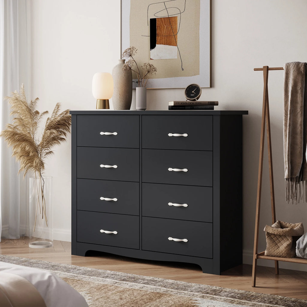 Black 8 Drawer Wood Dresser M38205