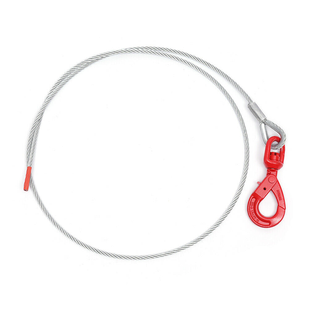3/8" x 100" Wire Rope Steel Winch Cable with Swivel Hook H318