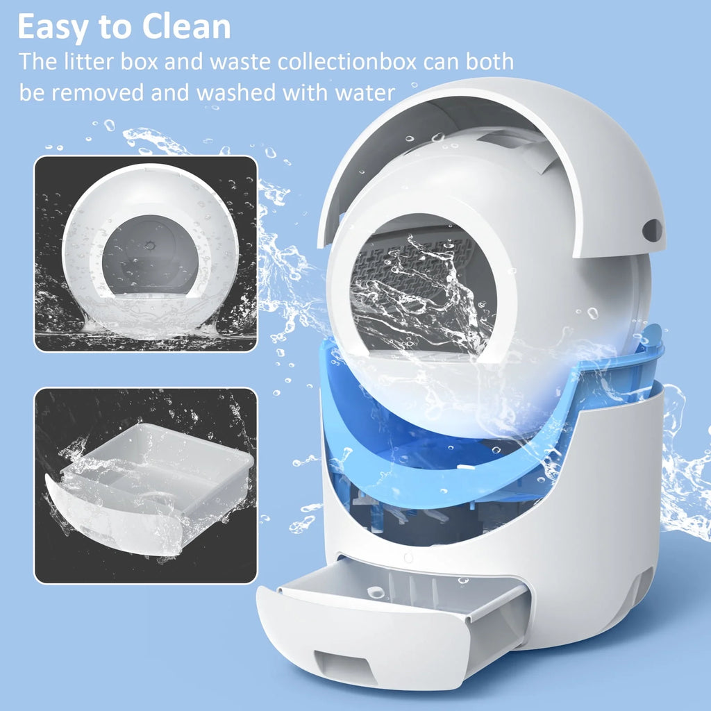2.4G Wifi Self Cleaning Litter Box with 40 Litter Liners E673