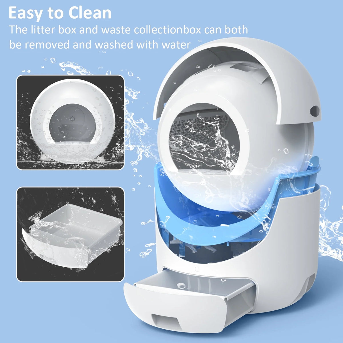 2.4G Wifi Self Cleaning Litter Box with 40 Litter Liners E673