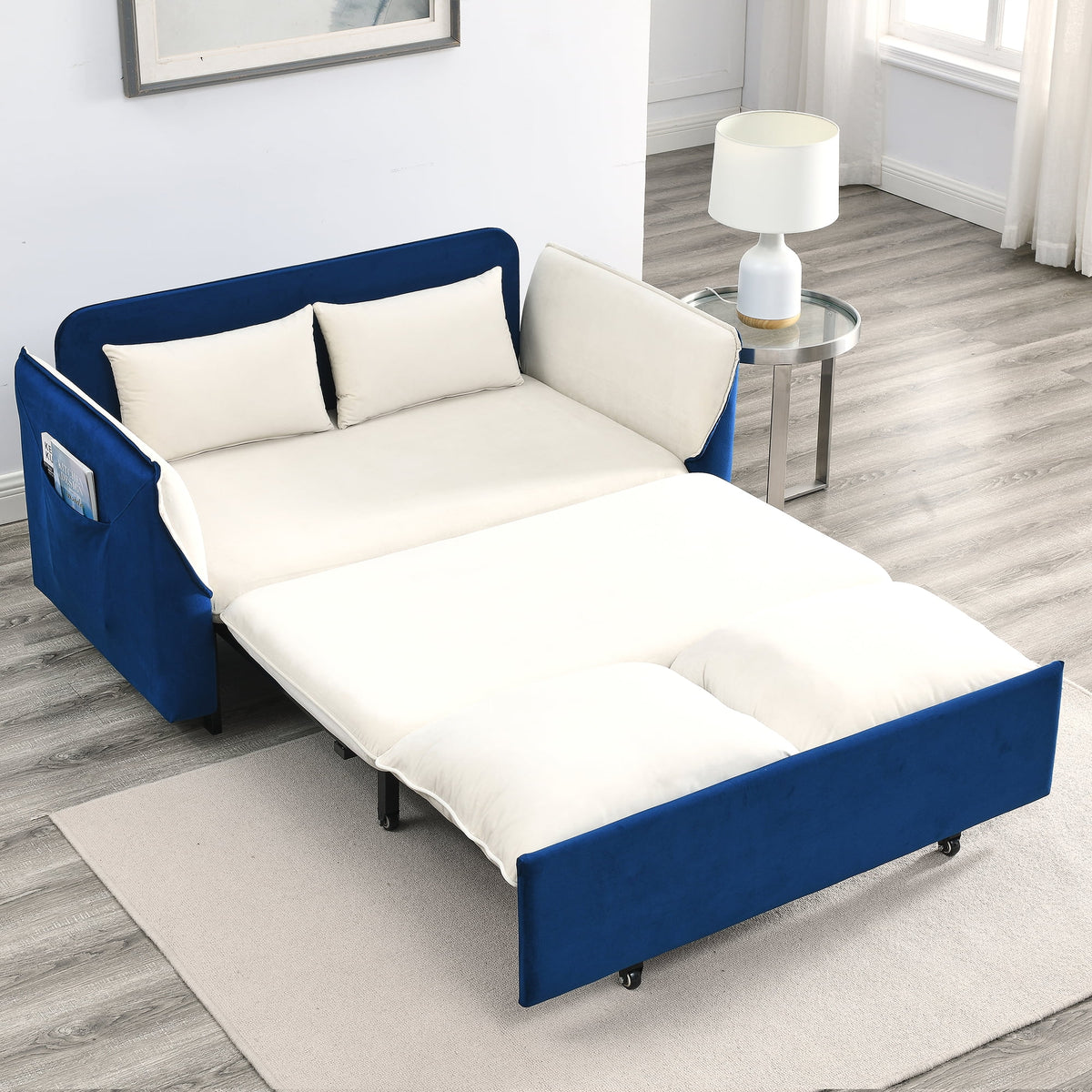 Blue Pull Out Sofa Bed M46072