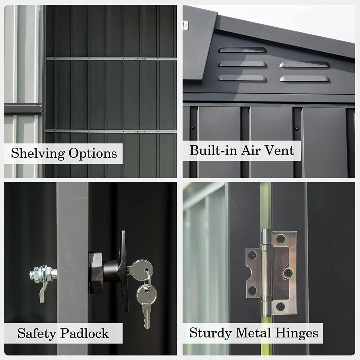 Metal Garden Shed with Lockable Door R6317