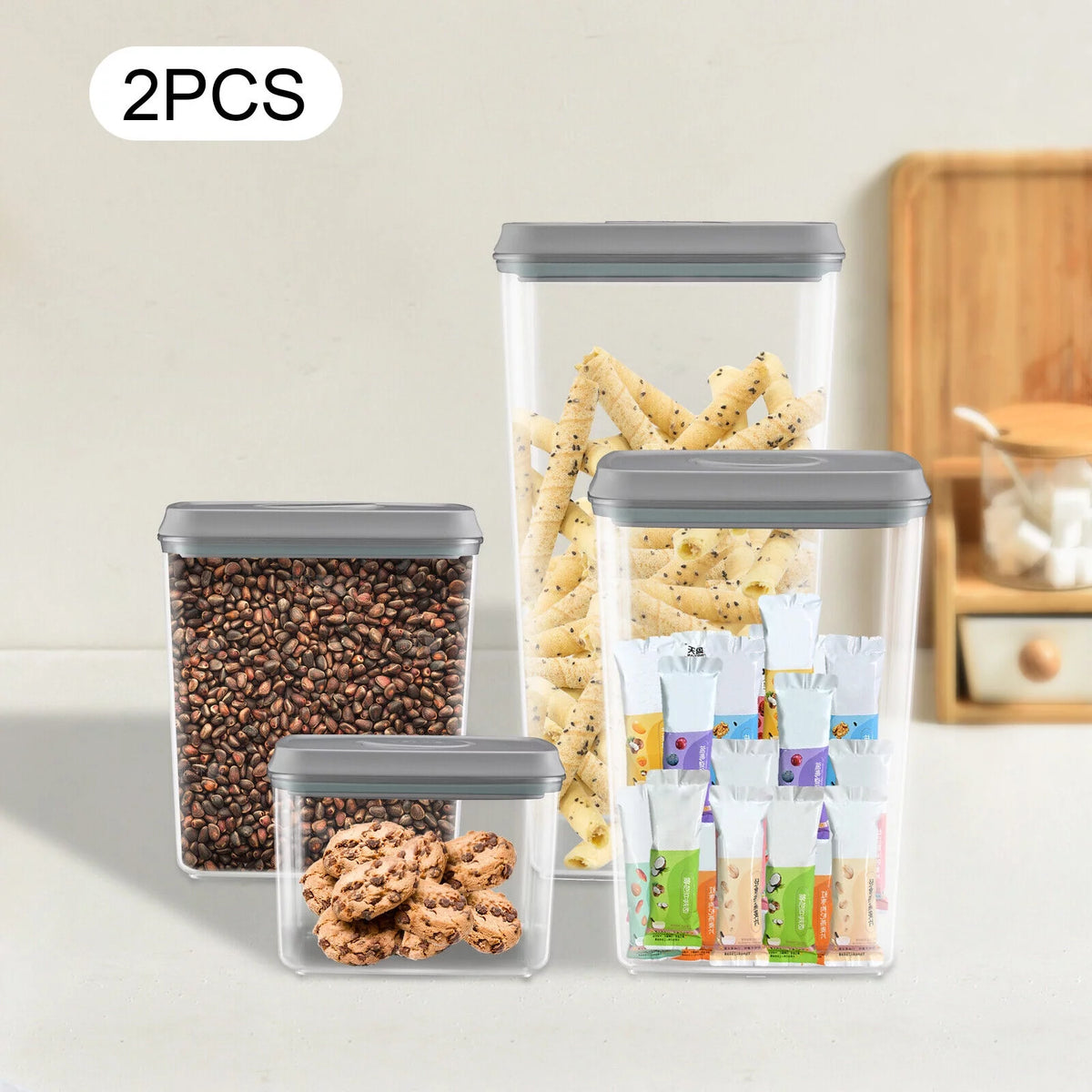 8 Piece Airtight Stackable Plastic Food Storage Containers O63873