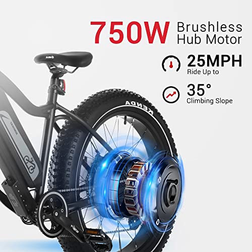 750W 48V 17.5Ah Battery 26"x4" Fat Tire Electric Bike M7042