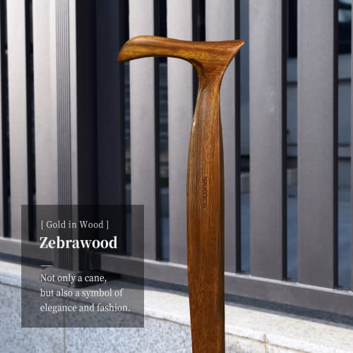 Natural Solid Wood Walking Cane with 3 Rubber Tips and Travel Bag W38777