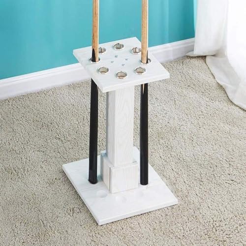 Freestanding Wooden Pool Cue Rack 8 Cue Capacity White T978
