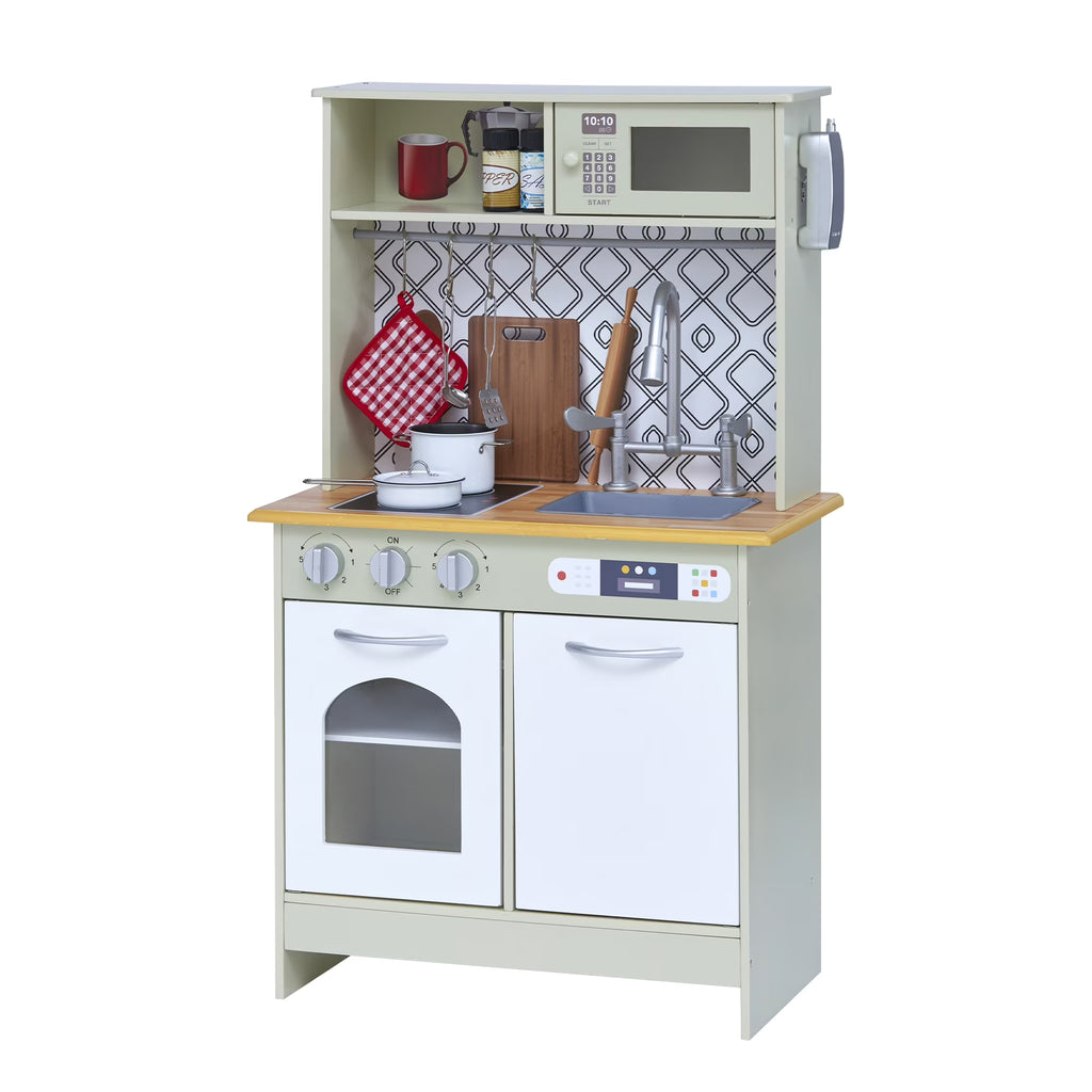 Green/White Wooden Kitchen Playset Q545803