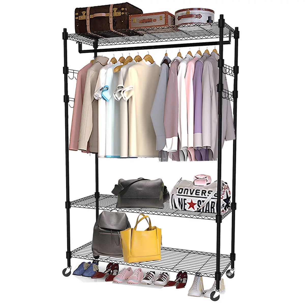Heavy Duty Clothing Garment Rack with Shelves W816