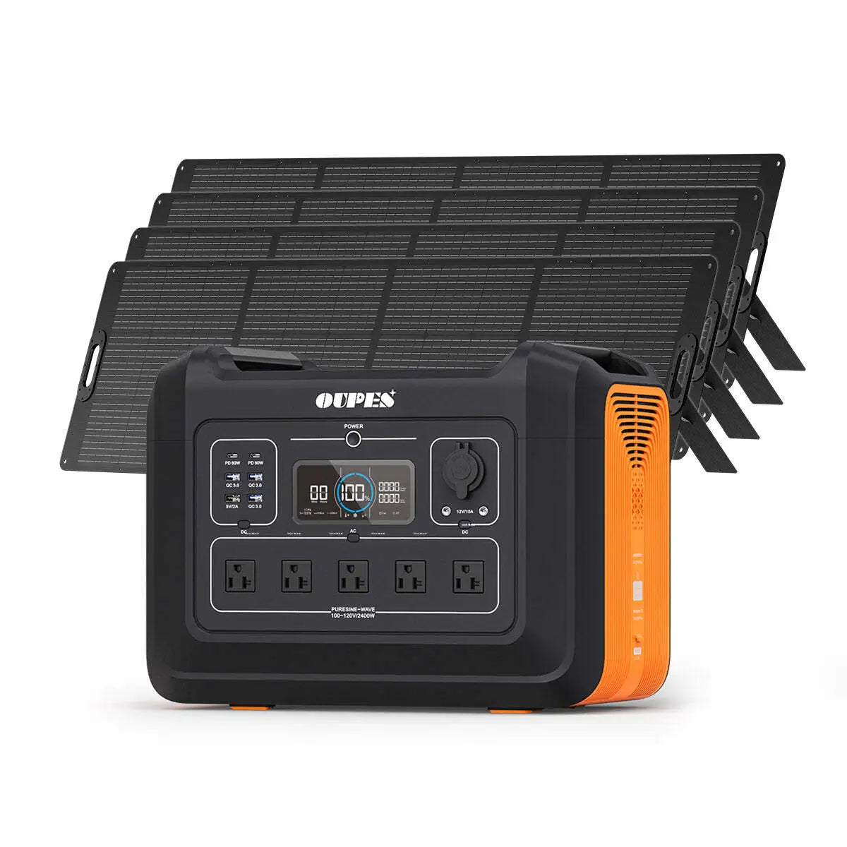2400W 2232Wh Portable Power Station with 4 240W Solar Panels Z76352