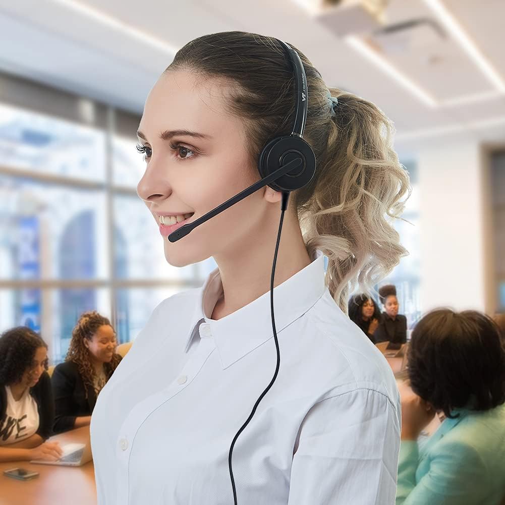 Noise-Cancelling Call Center Headset with QD, Pack of 2 T38846