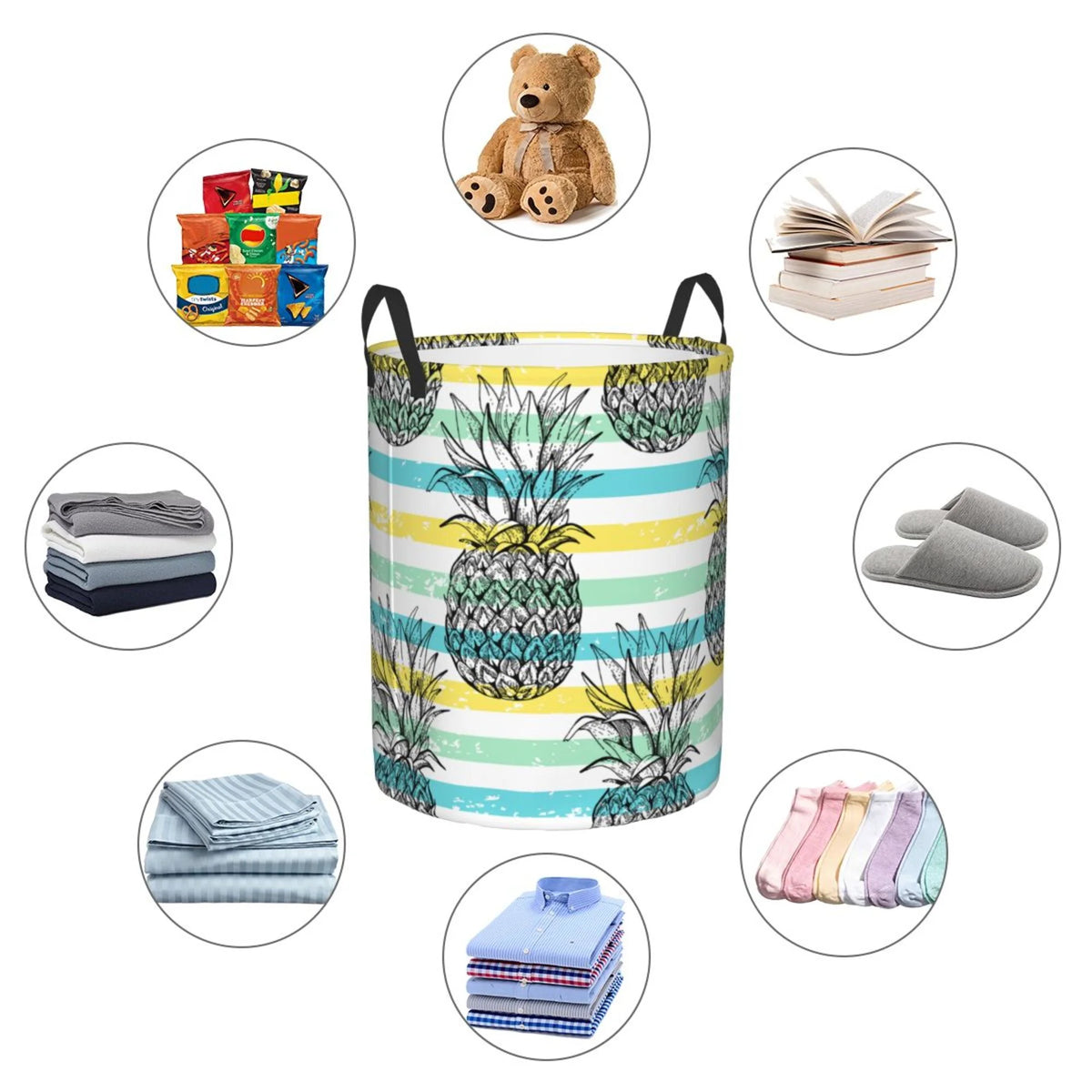 Waterproof Collapsible Large Laundry Baskets with Handles E4684