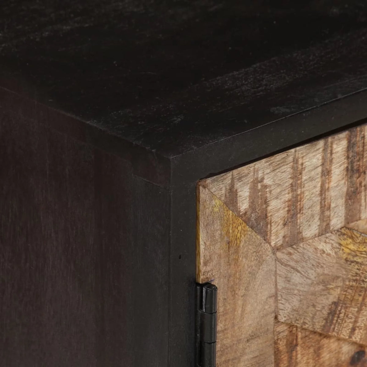 Rough Mango Wood and Solid Acacia Wood TV Cabinet with Storage Shelf C847242