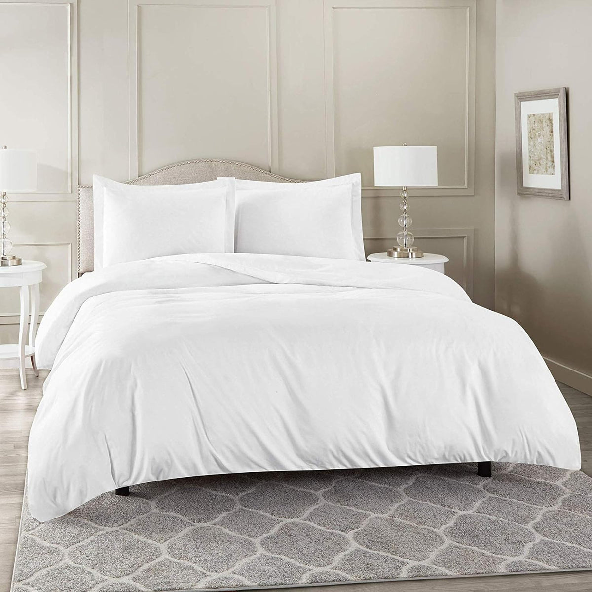 White Queen 4 Piece Microfiber Bed Sheet Set F17039