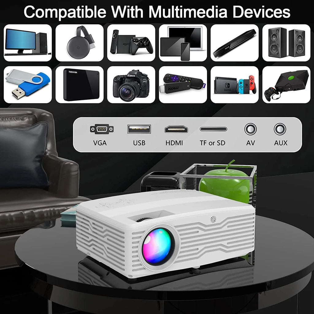 5G WiFi Projector Full HD 4K Native 1080P with 120 Projector Screen J239