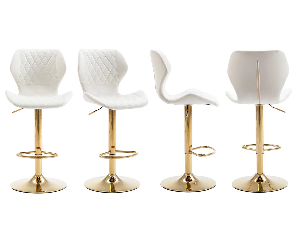Adjustable Swivel Velvet Bar Stools Set of 2 L68341