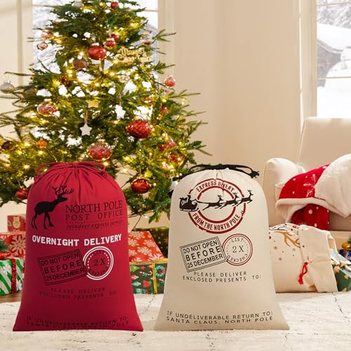 Canvas Santa Sack with Drawstring 2 Pack B6984