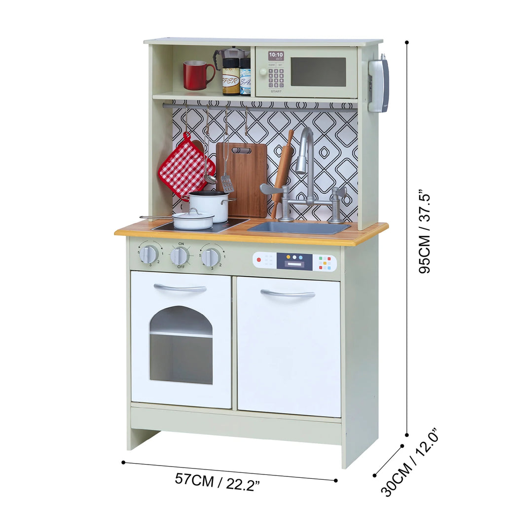 Green/White Wooden Kitchen Playset Q545803