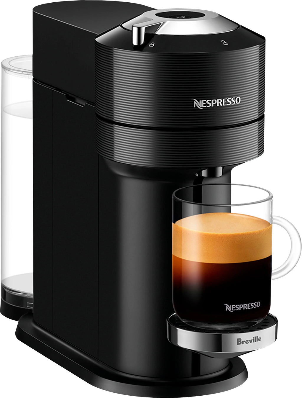 Black Coffee Machine with Milk Frother N57581