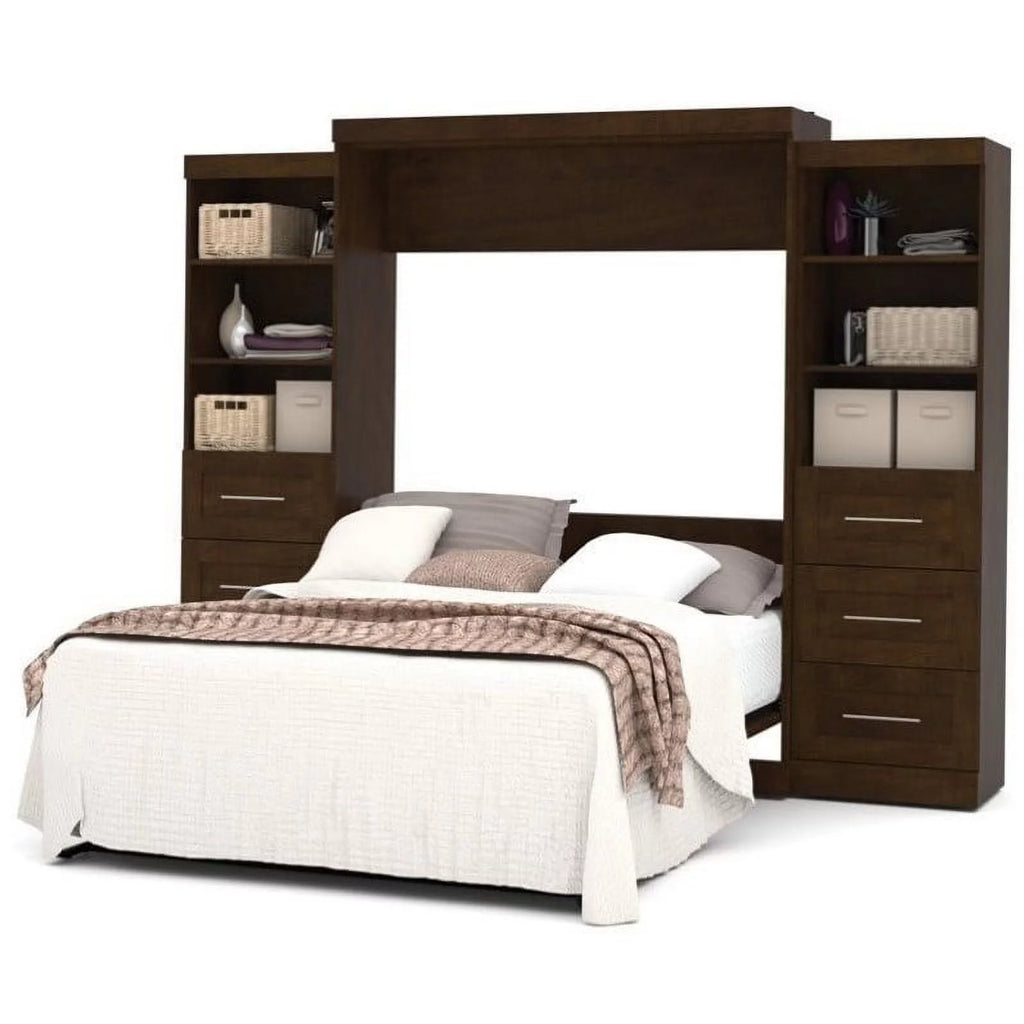 Queen Wall Bed with Storage and 3 Drawer Set V75499