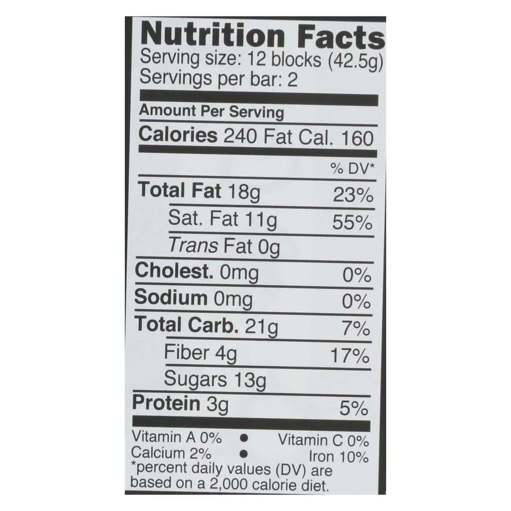 Dark Chocolate Bar 3 Oz Pack Of 12 Q33550