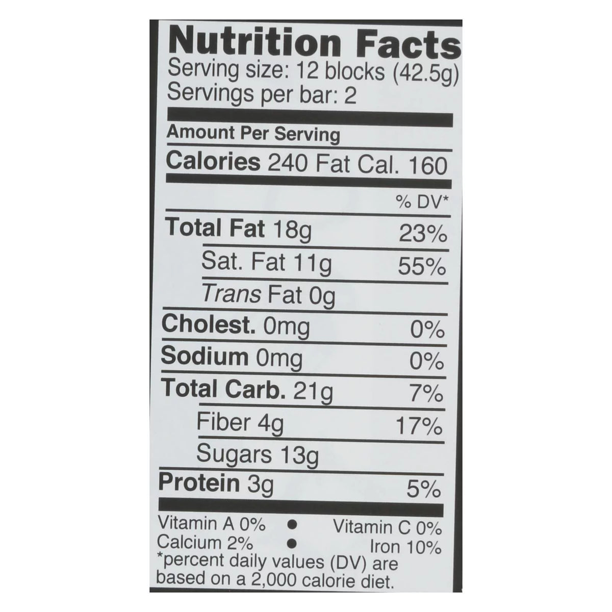 Dark Chocolate Bar 3 Oz Pack Of 12 Q33550
