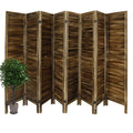 8 Panel Folding Room Divider Privacy Screen 5.6Ft Tall Brown C377584