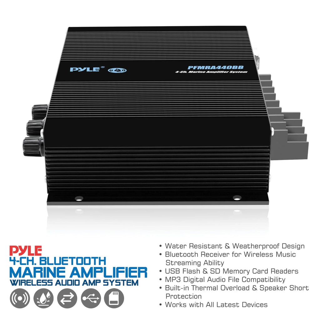 400 Watt 4-Channel Weather Resistant Marine Amplifier B973