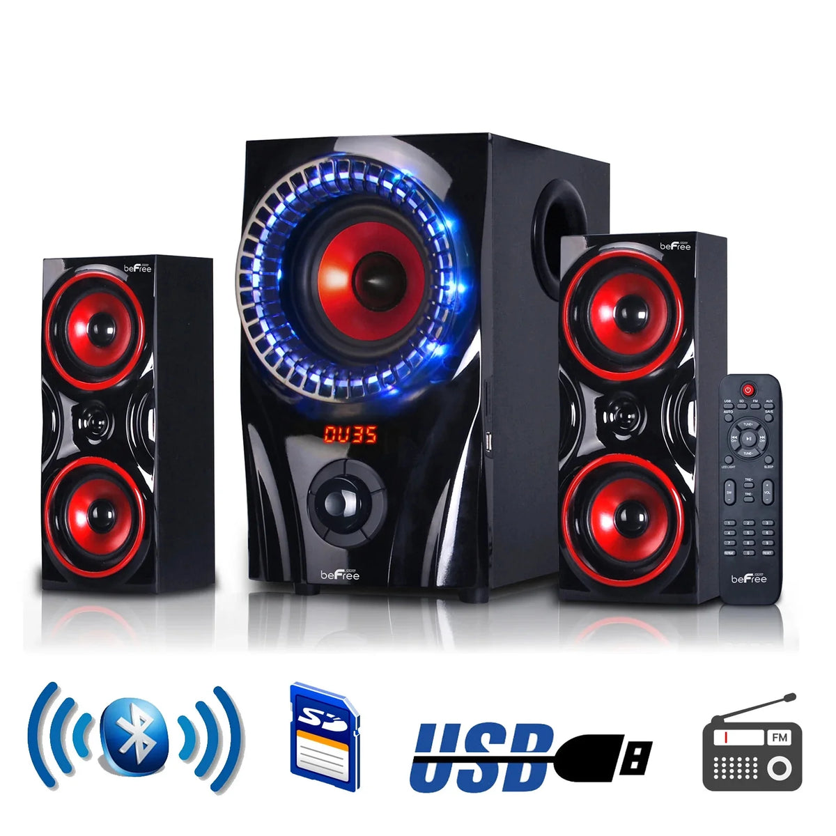 2.1 Channel Bluetooth Speaker System in Red S571