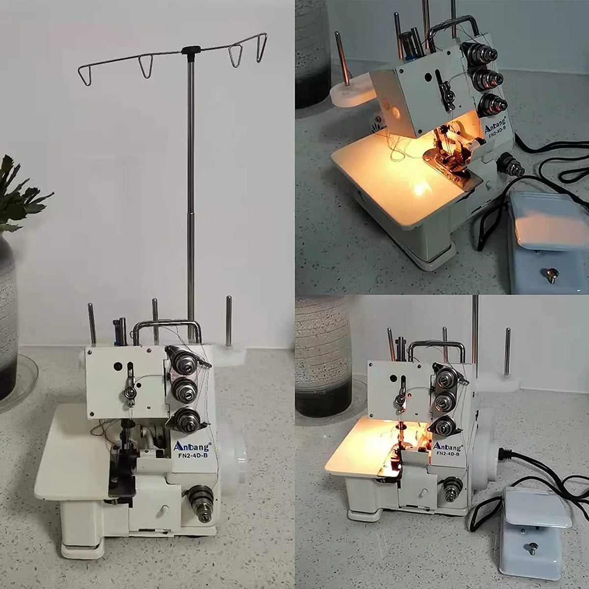 Four-Thread Overlock Serger Sewing Machine with Foot Controller T3055