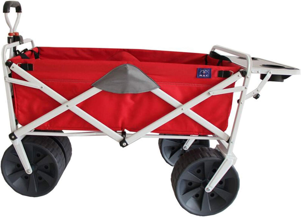 Blue Collapsible Utility Wagon Cart with 4 All Terrain Wheels & Table I882764