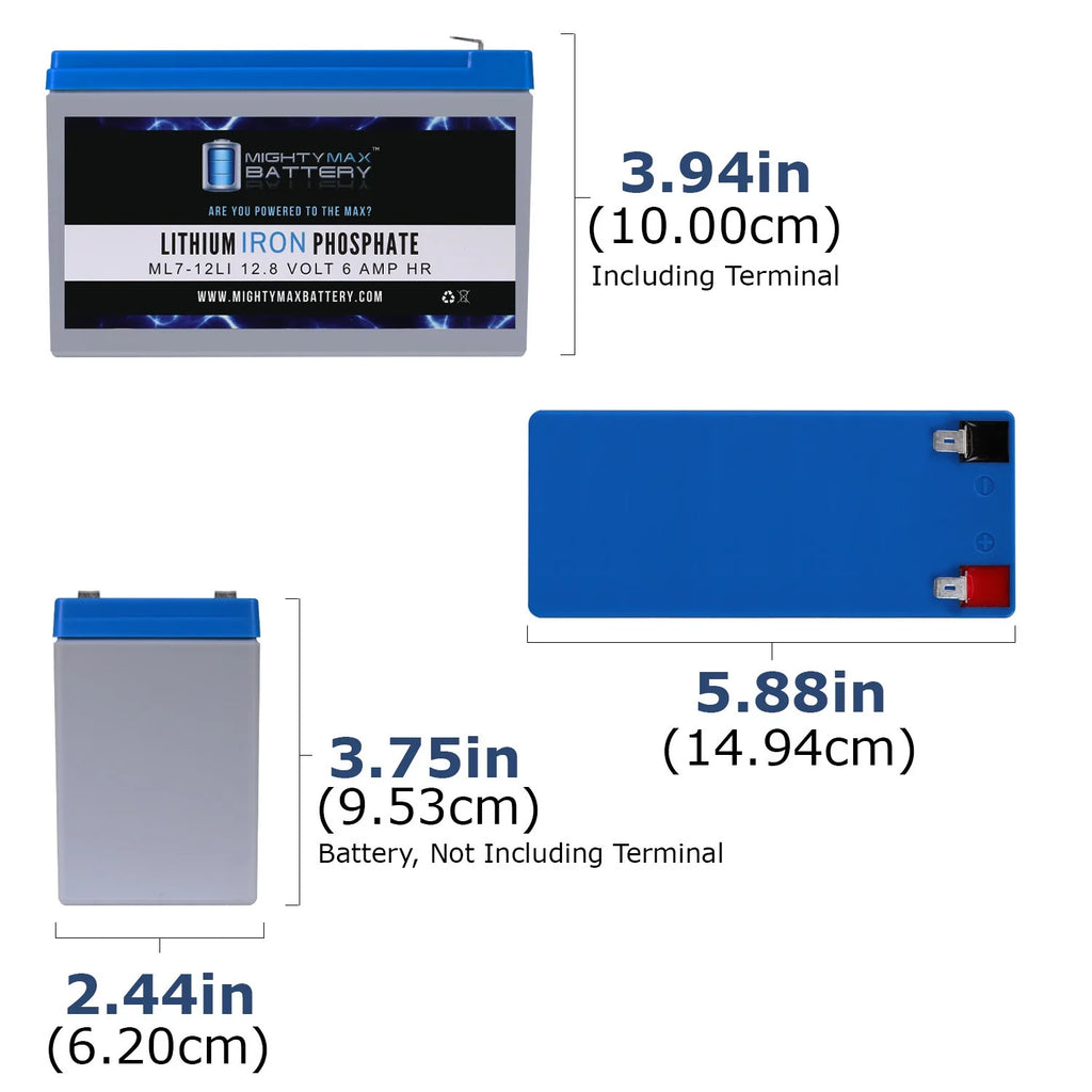 12V 7AH Lithium Replacement Battery 4 Pack U899