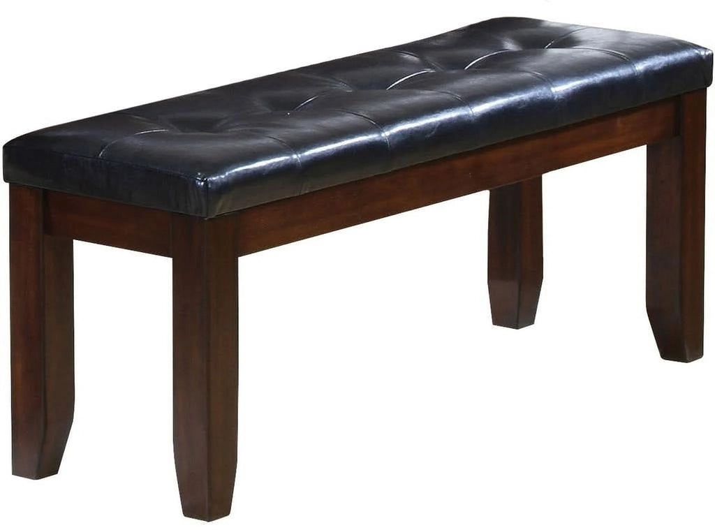 Black & Espresso Rubber Wood Dining Bench Y75529