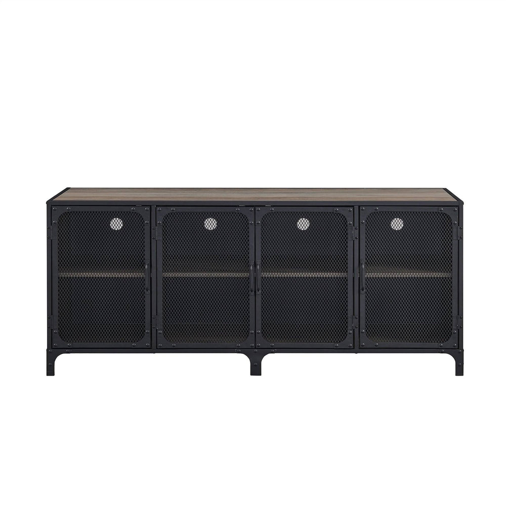 Grey Wash Industrial TV Stand Console B88936