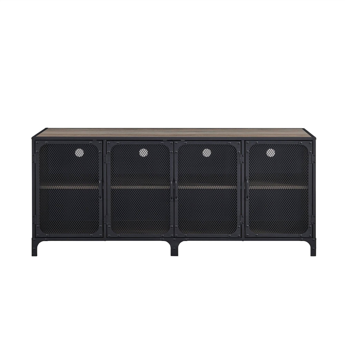 Grey Wash Industrial TV Stand Console B88936