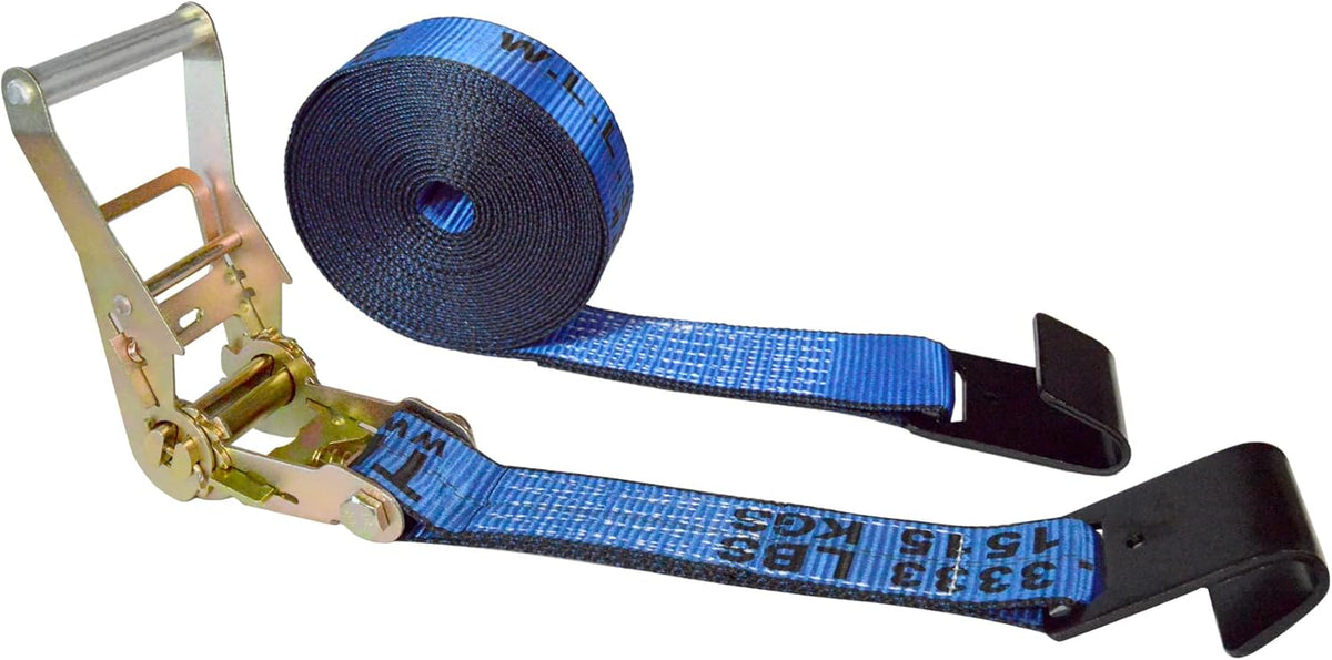 2” x 30’ Flat Hook Tie Down Ratchet Straps (Red, 6 Pack) Z9506
