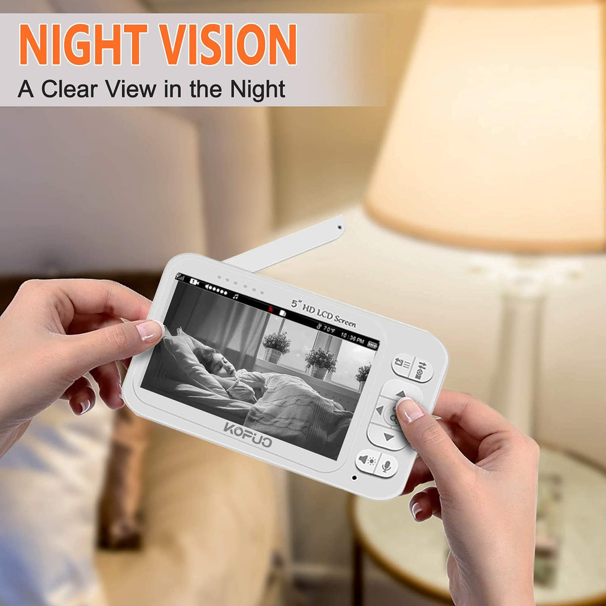 5 HD Display Video Baby Monitor with Camera and Night Vision F112275