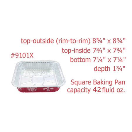 8 inch Square Holiday Cake Pan with Plastic Lid W86939