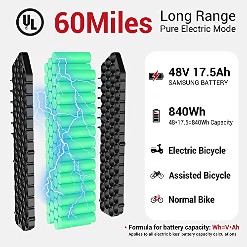 750W 48V 17.5Ah Battery 26"x4" Fat Tire Electric Bike M7042
