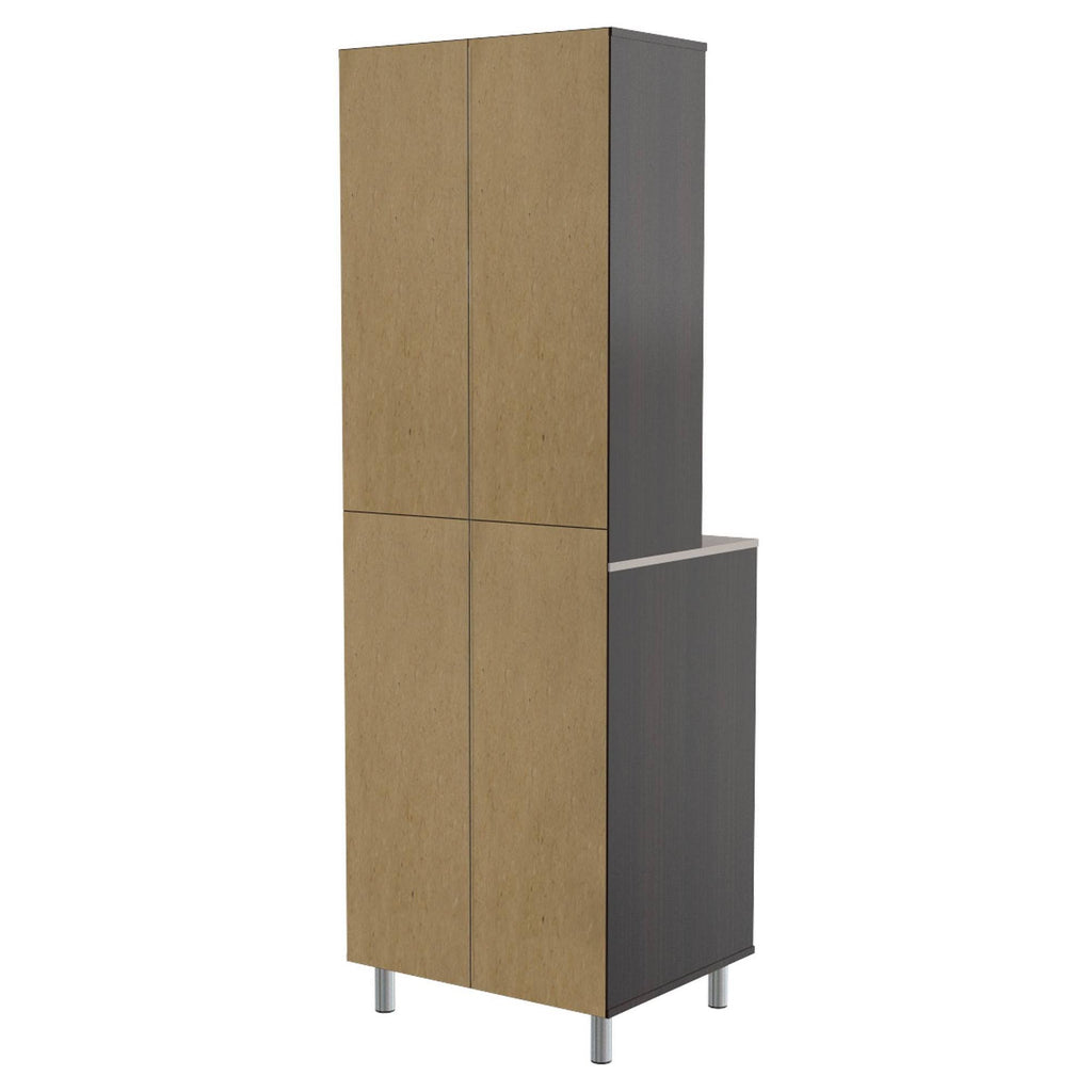 Espresso and Amber Grey 4-Door Cabinet Z141