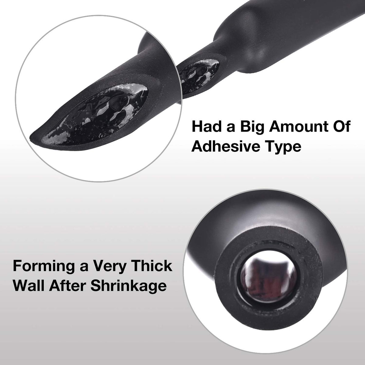 3/4 Inch 4 Ft Black Adhesive Lined Heat Shrink Tubing P7267