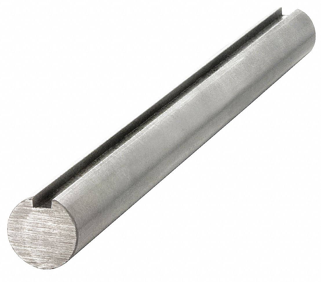 Carbon Steel Grade 1045 Keyed Shaft, Diameter 7/8 U46353