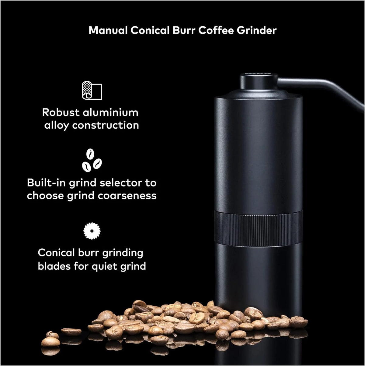 Manual Conical Burr Coffee Grinder with Adjustable Setting C9136