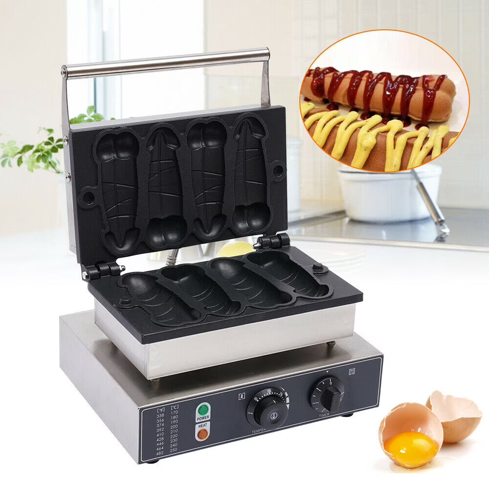 4PCS Nonstick Electric Waffle Maker and Hot Dog Baker S207044