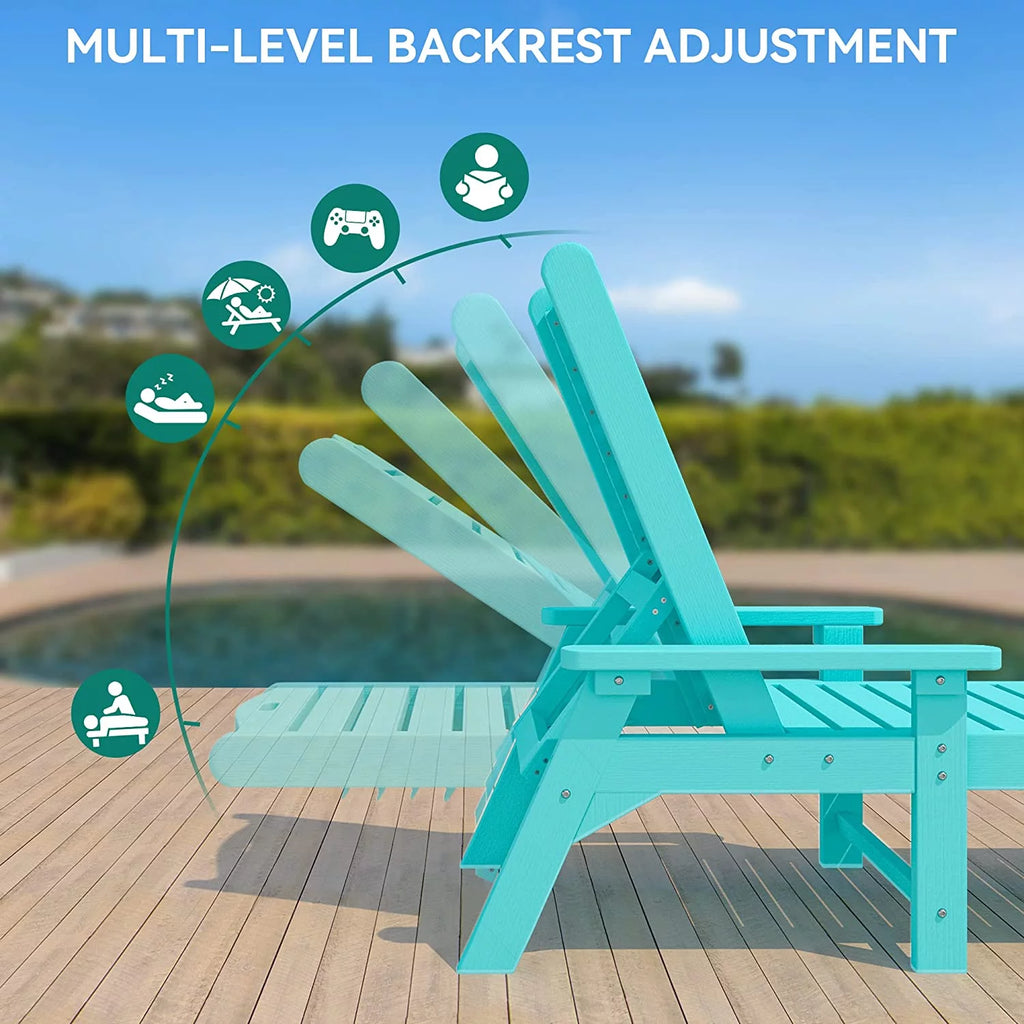 Blue Adjustable Resin Chaise Lounge Chair R7211