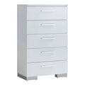 Contemporary Wood 5-Drawer Chest in White B95945