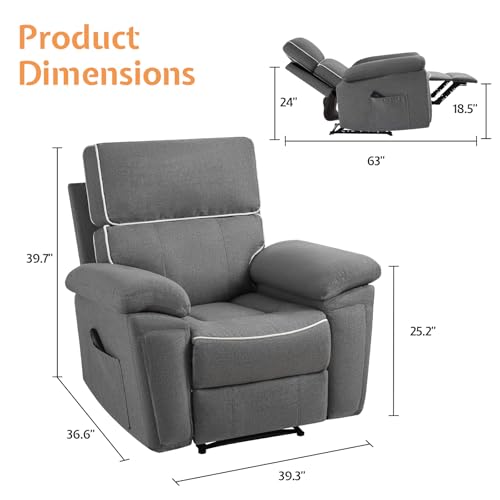 Oversized Power Lift Recliner Chair with Side Pocket U33378